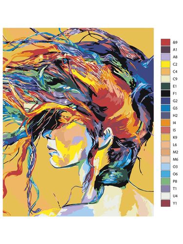 Картина по номерам "Яркая девушка" DDEV30, фото