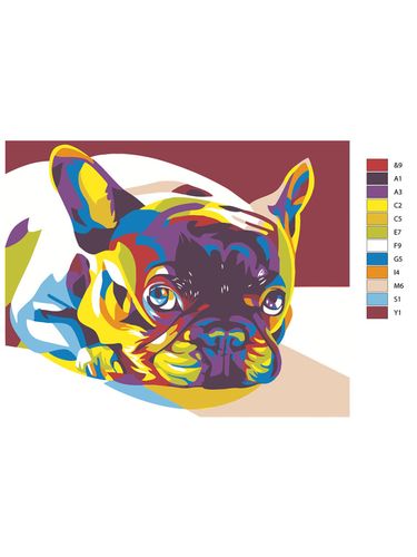 Картина по номерам "Французский бульдог" ARTR593, 12900000 UZS