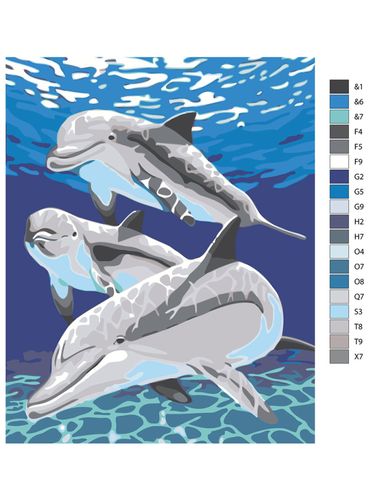 Картина по номерам "Три дельфина" ARTR704, в Узбекистане