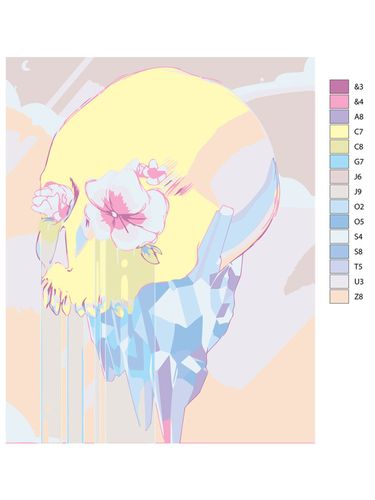 Картина по номерам "Разноцветный череп" ARTR329, фото