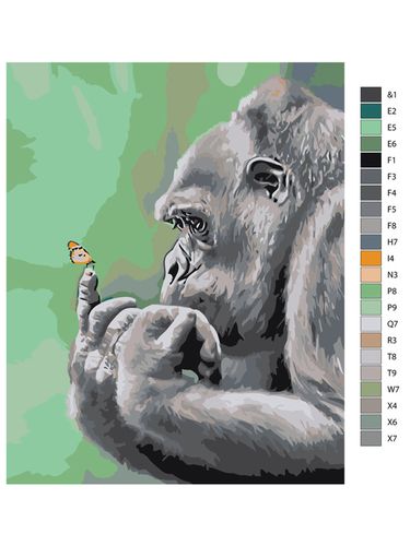 Картина по номерам "Обезьяна с бабочкой" ARTR320, 12900000 UZS