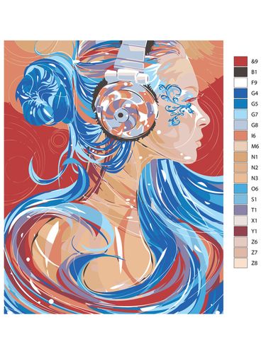 Картина по номерам "Девушка с наушниками" ARTR770, 12900000 UZS