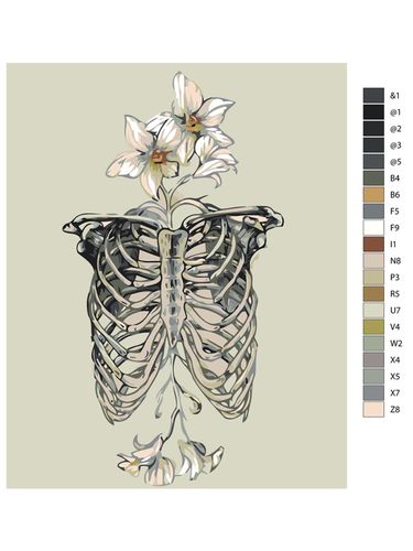 Картина по номерам "Кости с цветами" ARTR76, в Узбекистане