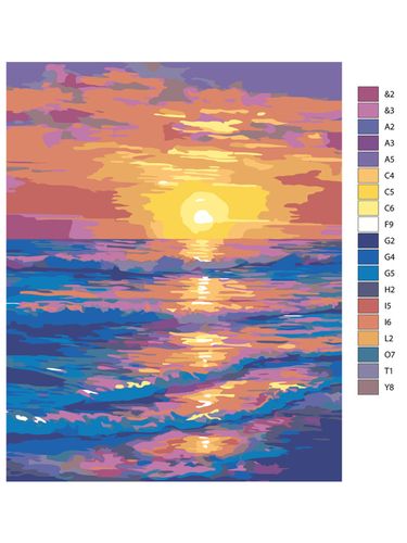 Картина по номерам "Закат на море" ARTR1294, 12900000 UZS