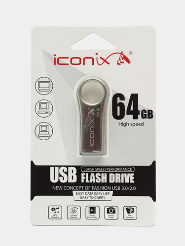 Флешка Iconix SE-13 64 ГБ, Хром