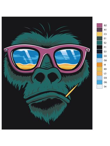 Картина по номерам "Обезьяна в очках" ARTR893, 12900000 UZS