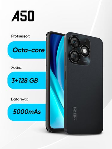 Смартфон Itel A50, Черный, 3/64 GB