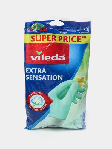 Перчатки Vileda Extra Sensation 167395 L, в Узбекистане