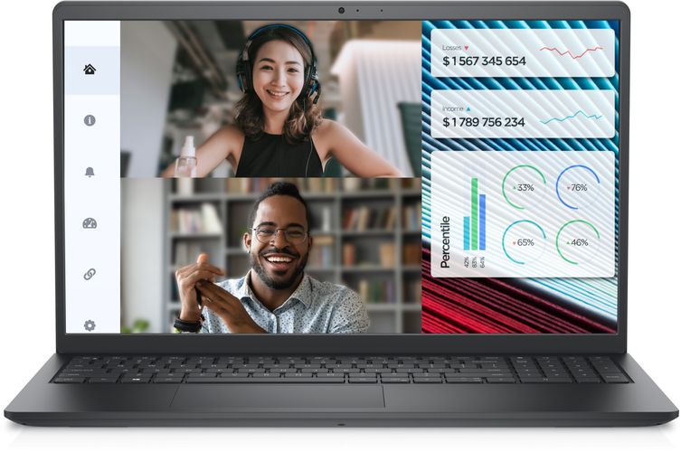 Noutbuk Dell Vostro 3520 | Intel Core i3-1215U | DDR4 8GB | SSD 512 GB | FHD WVA, qora