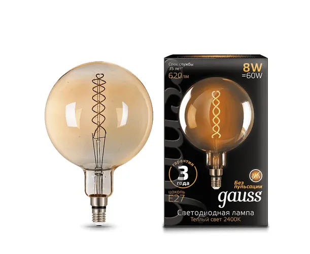 Лампочка LED Gauss VINTAGE FILAMENT G200 8W E27 2400K