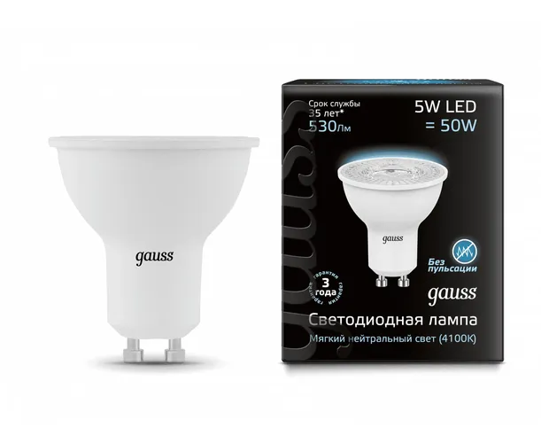 Лампочка LED Gauss MR16 GU10 5W 4100K