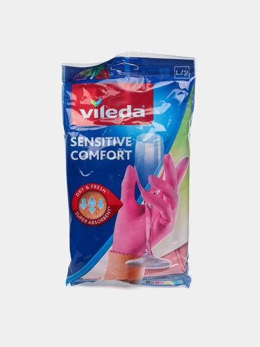 Латексные перчатки Vileda Sensitive Comfort Plus L, 1 пара