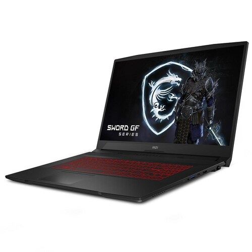 Noutbuk MSI Sword GF76 | Intel Core i7-12700H | DDR5 16GB | SSD 512 GB | RTX 3050Ti 4GB, qora