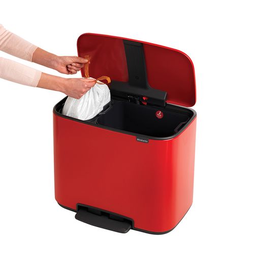 Бак мусорный Brabantia Bo Pedal Bin 121166, 10+23 л, Красный, купить недорого