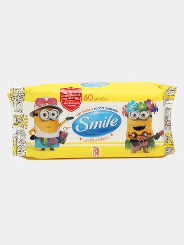 Влажные салфетки Smile Baby minions, 60 шт