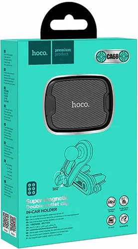 Автомобильный держатель Hoco CA68 Outlet magnetic car holder, Черный, купить недорого