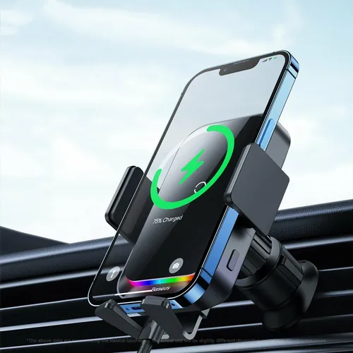 Автомобильный держатель Baseus Halo Electric Wireless Charging Car Mount, Черный, sotib olish