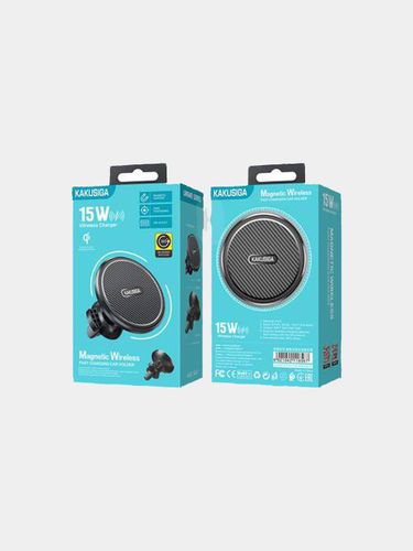 15W gacha simsiz quvvatlantirishli avtomobil ushlagichi KAKUSIGA KSC-560 LINGWEI magnetic wireless, Qora, 15000000 UZS