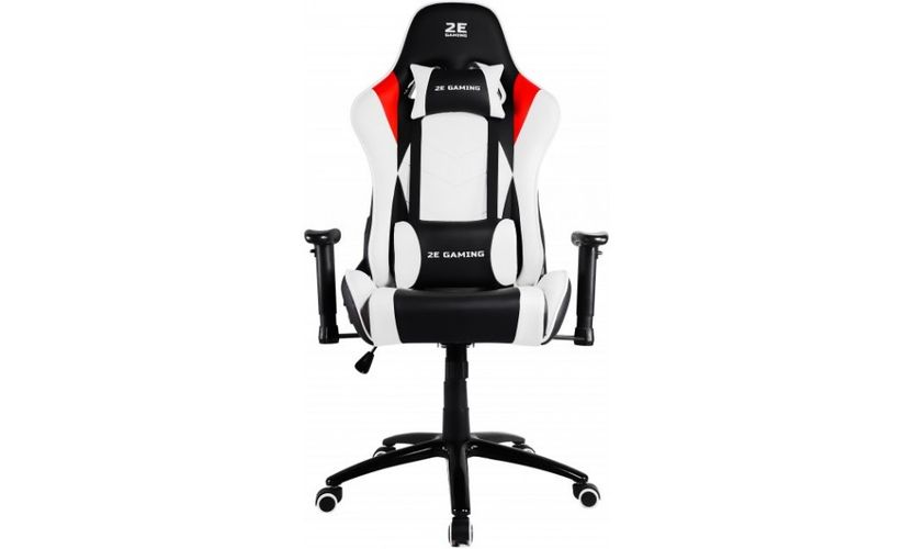 Кресло 2E Gaming Bushido White, Black, Черный-белый