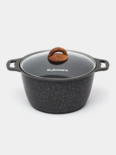 Кастрюля Kukmara со стеклянной крышкой АП, линия Granit ultra, 6 л