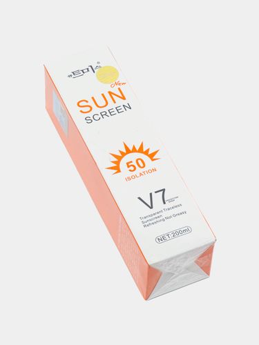 Солнцезащитный спрей-крем, 50 spf Sun screen V7, 200 мл, купить недорого