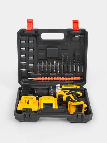 Ударный шуруповерт Dewalt 48 Вт, аккумуляторная дрель, набор из 24 предметов