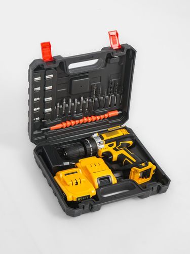 Ударный шуруповерт Dewalt 48 Вт, аккумуляторная дрель, комплект из 24 предметов