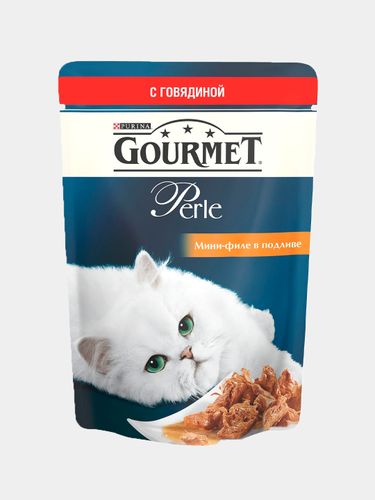 Влажный корм для кошек Gourmet Perle со вкусом говядины, 85 гр