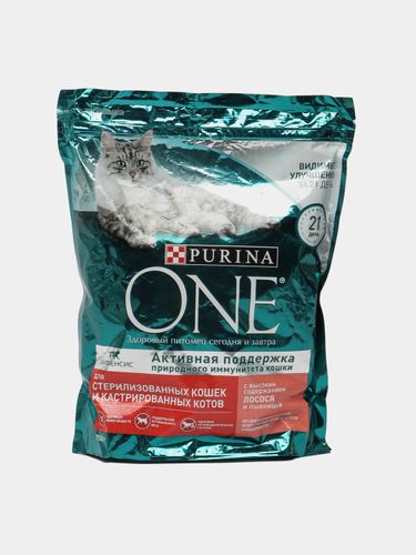 Cухой корм для стерилизованных кошек Purina One с высоким содержанием лосося, 750 гр