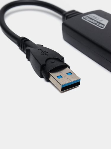 Адаптер переходник Usb 3.0 Lan Usb-lan Ethernet 10/100/1000 Мбит/с Gigabit, Черный, фото