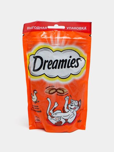 Лакомство для кошек Dreamies куриные подушечки, 140 гр