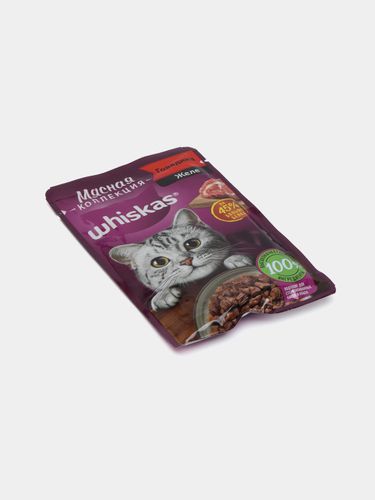 Влажный корм для кошек Whiskas "Мясная коллекция" с говядиной, 75 гр, купить недорого