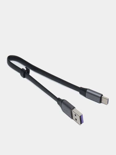 Короткий кабель для Power Bank Baseus Quick Charge Charging Data Cable USB For Type-C, Черный