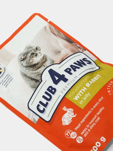 Влажный корм для кошек Club 4 Paws с кроликом в желе, 100 гр, фото