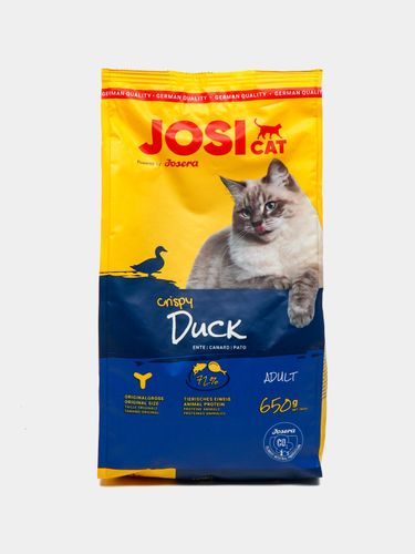 Сухой корм для взрослых кошек JosiCat Crispy Duck со вкусом утки, 650 гр