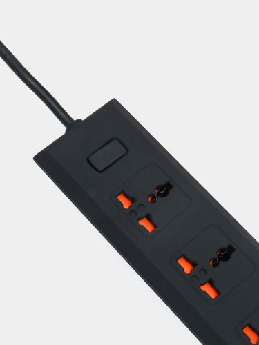 Сетевой удлинитель RE-PS002 3 розетки 4 USB, Черный, в Узбекистане