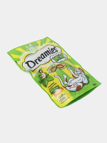 Лакомство для кошек Dreamies Mix подушечки с курицей и кошачьей мятой, 60 гр, купить недорого