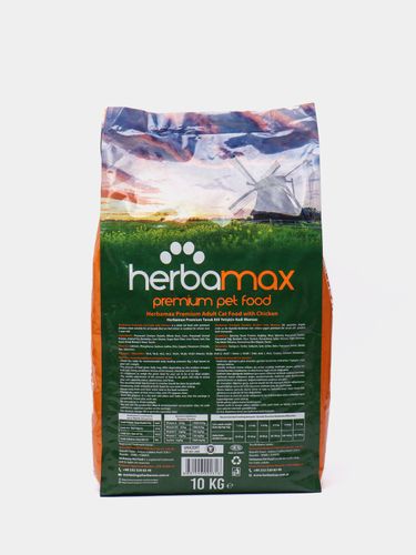 Сухой корм для кошек Herbamax с куриным мясом и ягненком, 10 кг