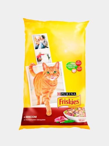 Сухой корм для кошек Friskies Adult мясо с курицей и овощами, 10 кг