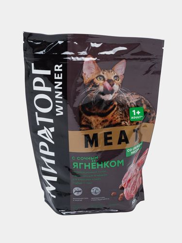 Сухой корм для взрослых кошек Мираторг Winner Meat с сочным ягненком, 300 гр