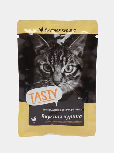 Корм для кошек Tasty с курицей в желе, 85 гр