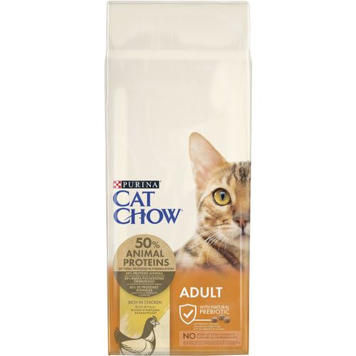 Сухой корм для взрослых кошек Cat Chow Adult с курицей, 15 кг