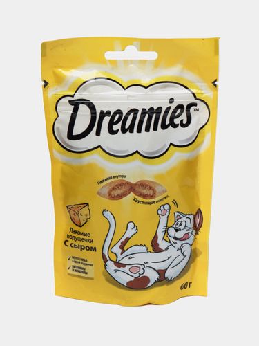 Лакомство для кошек Dreamies подушечки с сыром, 60 гр