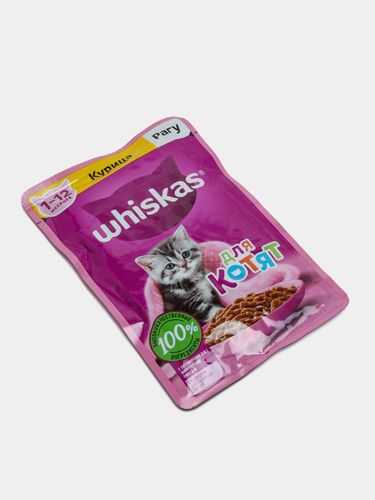 Влажный корм для котят Whiskas  рагу с курицей, 75 гр, купить недорого