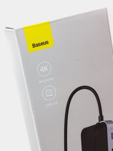 Адаптер-аудиоконцентратор HUB Baseus USB Type-C HDMI VGA RJ45 TF USB, Хром