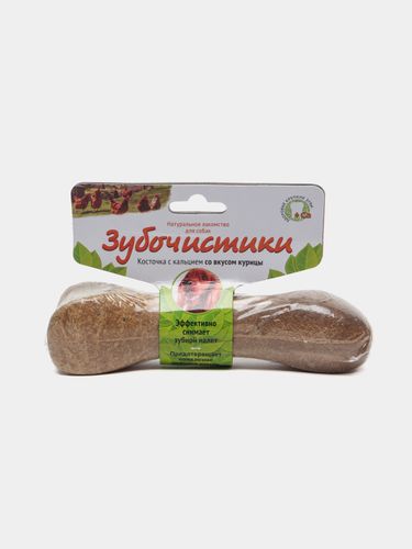 Косточка для собак Зубочистики с кальцием и со вкусом курицы, 95 гр