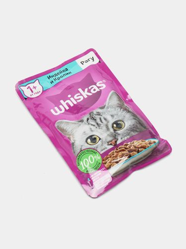 Влажный корм для кошек Whiskas Рагу с индейкой и кроликом, 75 гр, в Узбекистане