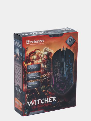 Игровая проводная мышь Defender Witcher GM-990 RGB, Черный, в Узбекистане