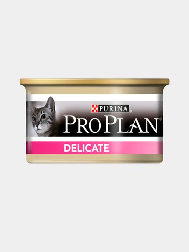 Влажный консервированный корм для кошек Pro Plan Delicate индейка, 85 гр