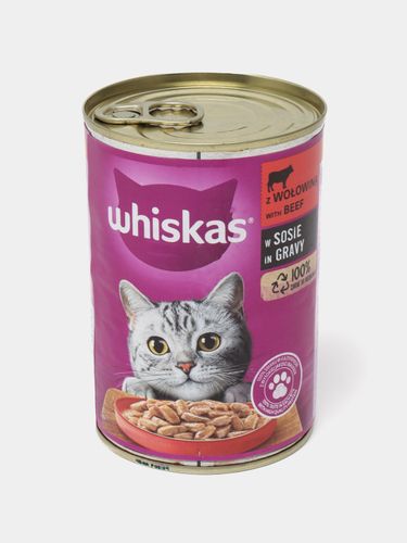 Влажный корм кошек Whiskas говядина в желе, 400 гр